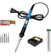 Soldering iron kit, 110V, 80W, fast heating within 10 seconds LCD digital adjustable temperature ...