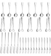 Suwimut 32 Pieces Cheese Butter Spreader Knives Set, Charcuterie Accessories Stainless Steel Chee...
