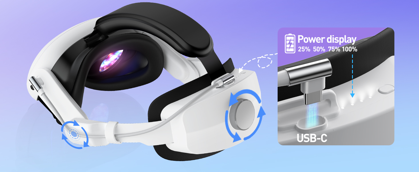 oculus quest 3 battery pack head strap