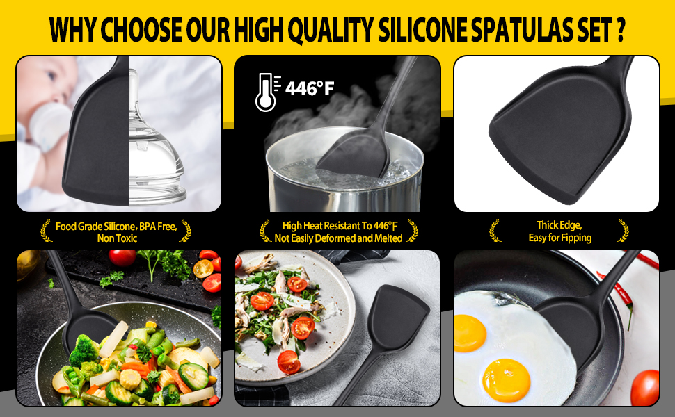 WHY CHOOSE OUR HIGH QUALITY SILICONE SPATULAS SET ?