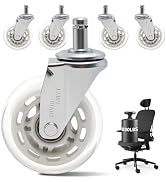 3" Office Chair Wheels Replacement, Roller Blade Wheels - Set of 5, 880LBS Heavy Duty, Noiseless ...