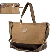 OneTigris Waxed Canvas Tool Tote Bag with Removable Tool Roll Bag, 36L Large Capacity Tool Storag...