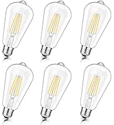 Svater Vintage LED Edison Bulbs, 6W Equivalent 60W, High Brightness Neutral White 4000K, ST58 Ant...