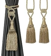 BEL AVENIR Curtain Tiebacks Handmade Holdbacks for Curtains Drape Decorative Tie Backs with Tasse...