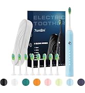 7AM2M Sonic Electric Toothbrush for Adults and Kids, with 8 Brush Heads and Travel Case,5 Modes w...