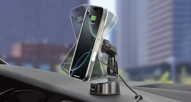 wireless charger android fast car charger suction phone holder car phone mount magnetic phone stand