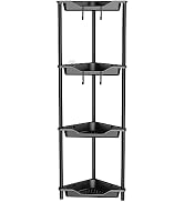 Orimade Rustproof 4 Tier Floor Standing Corner Shower Caddy Organizer, Plastic Metal Splicing Flo...