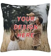 OHAJPAK Custom Photo Pillow Cases Personaized Covers Square Pillowcases Add Picture Text Customiz...