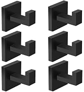 IBosins 6-Pack Bathroom Towel Hooks Hand Towel Holder Heavy Duty Stainless Steel Towel Hanger Rob...