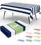 misaya 3 Packs Striped Disposable Table Cloth, 54 x 108 Inch Waterproof Rectangle Tablecloth, Lea...
