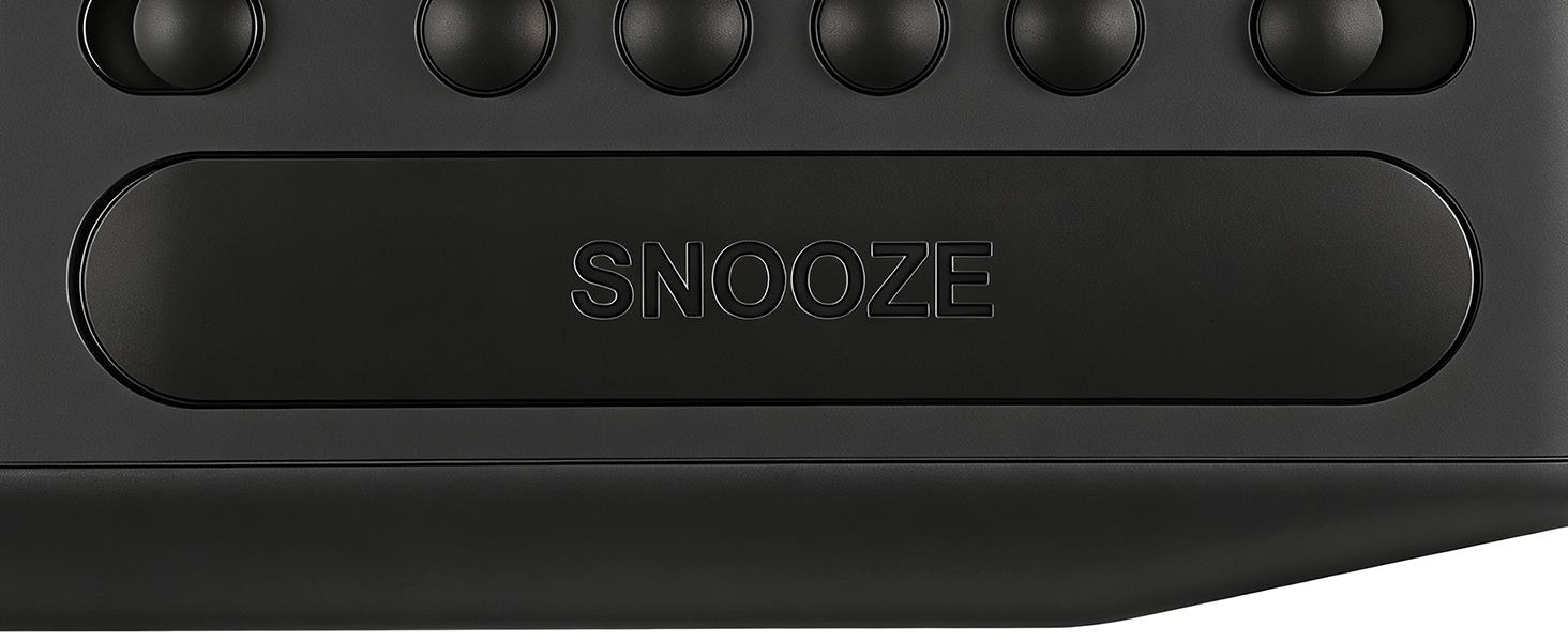 Loud alarm with 9 minute snooze that can be continually pressed until the alarm is turned off