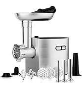 CHEFFANO Meat Grinder, Electric Meat Grinder and Sausage Maker Includes 3 Size Stainless Steel Sa...