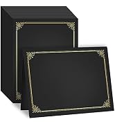 GNL 50 Packs Black Certificate Holders - Diploma Holders, Certificate Covers with Gold Foil Borde...