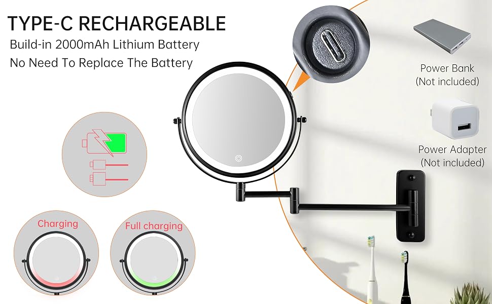 WALL MOUNTED MAKEUP MIRROR