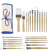 CONDA Paint Brushes Set of 24 Different Shapes Ergonomic Professional Wood Handles with Organizin...