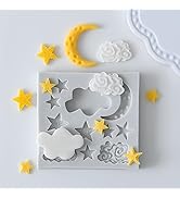 Silicone Star Moon Cloud Fondant Mold, Candy Chocolate Baking Mold for Cake Decorating, DIY Cooki...