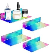 Hexsonhoma Sezanrpt 12 Inches Iridescent Wall Shelves, Moisture-Proof Acrylic Organizer Shelves f...
