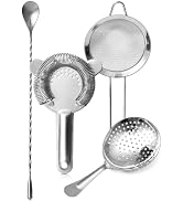 Etens Cocktail Strainer Set – Bar tools Stainless Steel Includes Hawthorne Strainer, Julep & Fine...