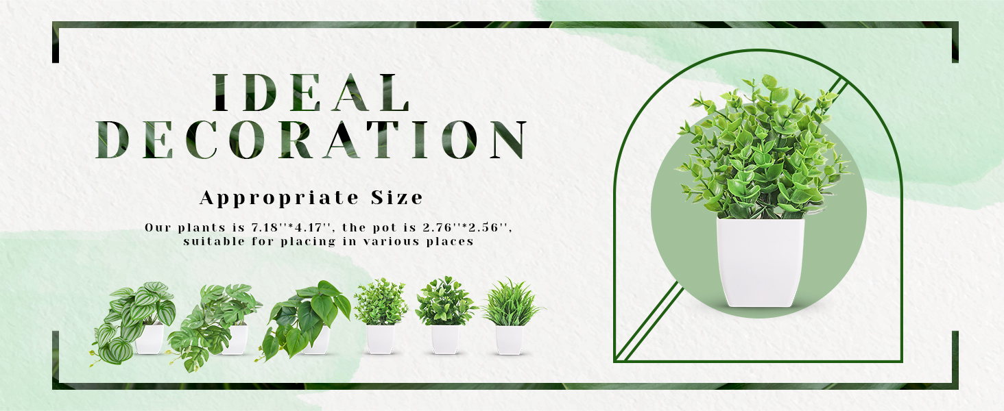Fake Small Artificial Plants for Home Office Desk Bathroom Aesthetic Farmhouse Room Decor Indoor