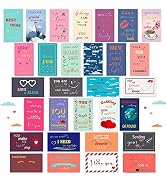 Chinco 120 Pieces Romantic Lunch Box Notes Love Notes for Him Her Mini Valentines Day Cards for H...