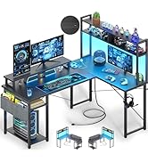Besiost Small L Shaped Desk Gaming Desk with Power Outlets, 48
