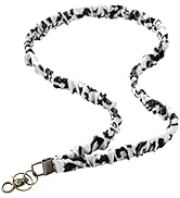Scrunchie Lanyard with ID Badges Holder for Women, Stretchy Lanyards for Teachers, Cute Neck Lany...