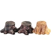 Zhuluck 3Pcs Artificial Tree Stump Mini Garden Figurines Stumps Ornaments Root Stump Fairy Garden...