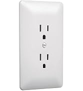 TayMac MW2000W Masque 2000 Series 1-Gang Nonmetallic Decorator Style Duplex Cover-Up Wall Plate, ...