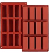JOERSH 2pcs Granola Bar Mold, Rectangle Silicone Candy Molds for Baking Energy Bars Chocolate Bar...