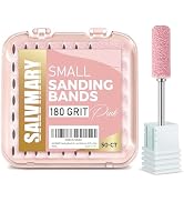 SALVMARY Sanding Bands for Nail Drill with 3.1MM Mandrel Bit Set, 180 Fine Grit Small Nail Files ...