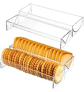 SOUJOY 4 Pack Cracker Tray for Serving, Acrylic Biscuit Stand Cracker Server Holder, Rectangular ...