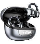 Clip On Earbuds,Open Ear Headphones with Smart Digital Display,Bluetooth 6.0,Lightweight Comfort,...