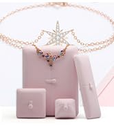 Oirlv Pink Velvet Jewelry Packaging Box Pendant Earrings Display Storage Case Pendant Gift Box