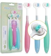 Extra Soft Toddler Toothbrush with 10,000 Bristles, Toothhugger High Efficient 3 Sides Baby Tooth...