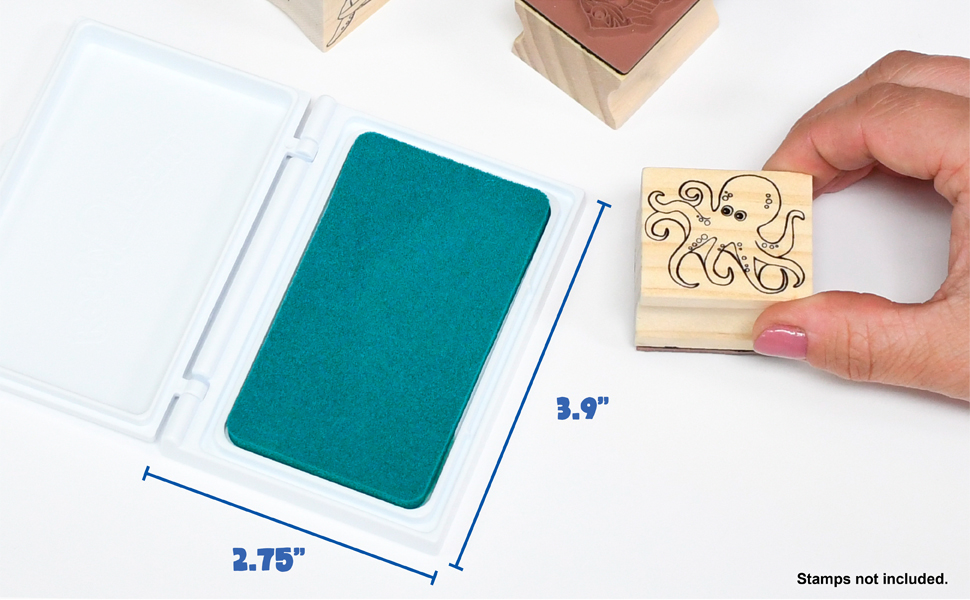 fingerprint ink pad, ink pad for baby hand and footprints, turquoise stamp ink pad, kids ink pad