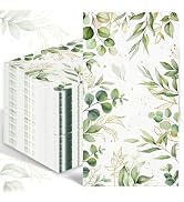 100PCS Greenery Paper Napkins 3 Ply Disposable Hand Towels for Bathroom Green Eucalyptus Leaf Gue...