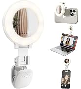 Blissfuhue Portable Ring Light for Phone with Mirror, Foldable Clip-On Selfie Light for iPhone, W...