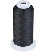 Simthread 100% Cotton Thread 1641 Yards Black for Sewing Quilting