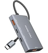 USB C Hub 10Gbps, Portable USB 3.2 Gen 2 Splitter with 2 USB C 3.2 & 2 USB A 3.2 and USB-C Power ...