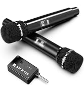 Wireless Microphones, Microphone with One-to-One Chip Connection and Rechargeable Receiver, 40H D...
