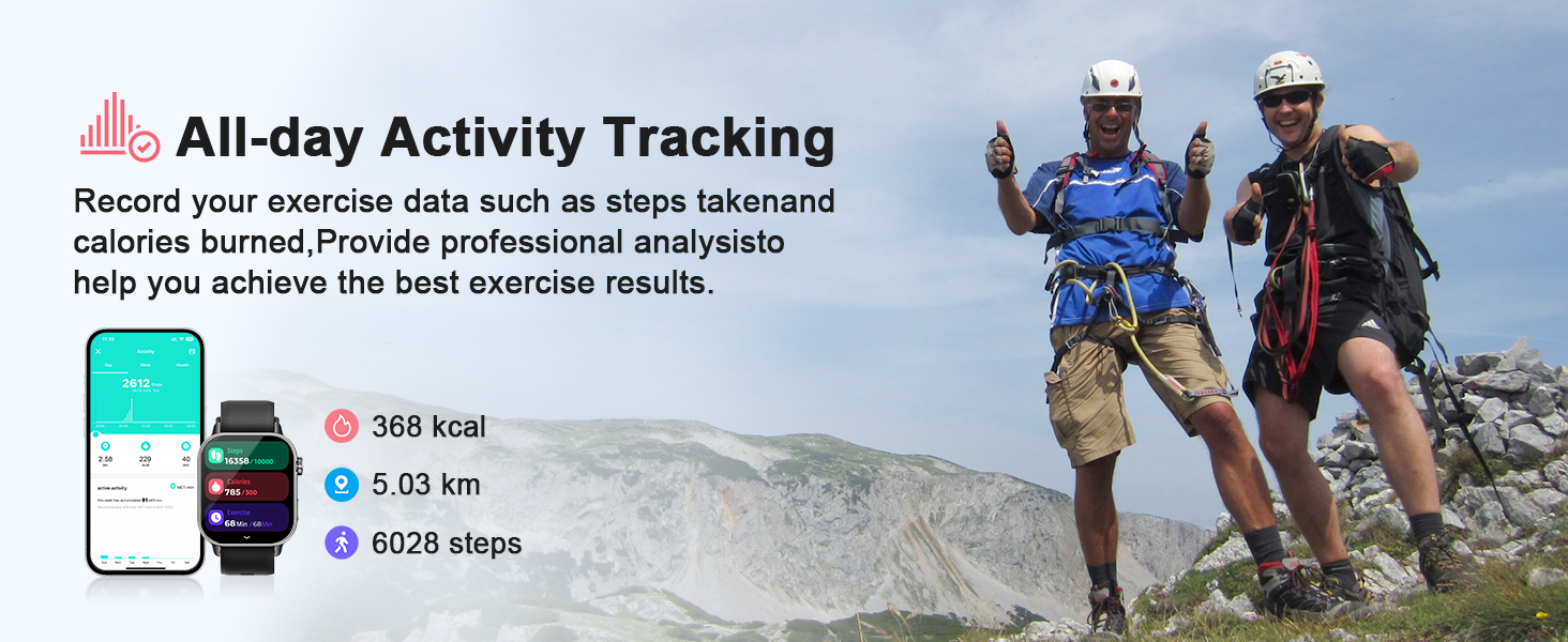 As a step tracker, it will continuously record your daily steps, distance and calorie consumption