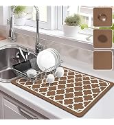 Dish Drying Mat for Kitchen Counter Super Absorbent Drying Mat Hide Stain Dish Mat Drying Kitchen...