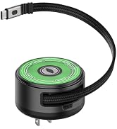MFish Qi2 Wireless Charger, 65W GaN Charger with Retractable Cable, Black | Qi2 Wireless Charging...