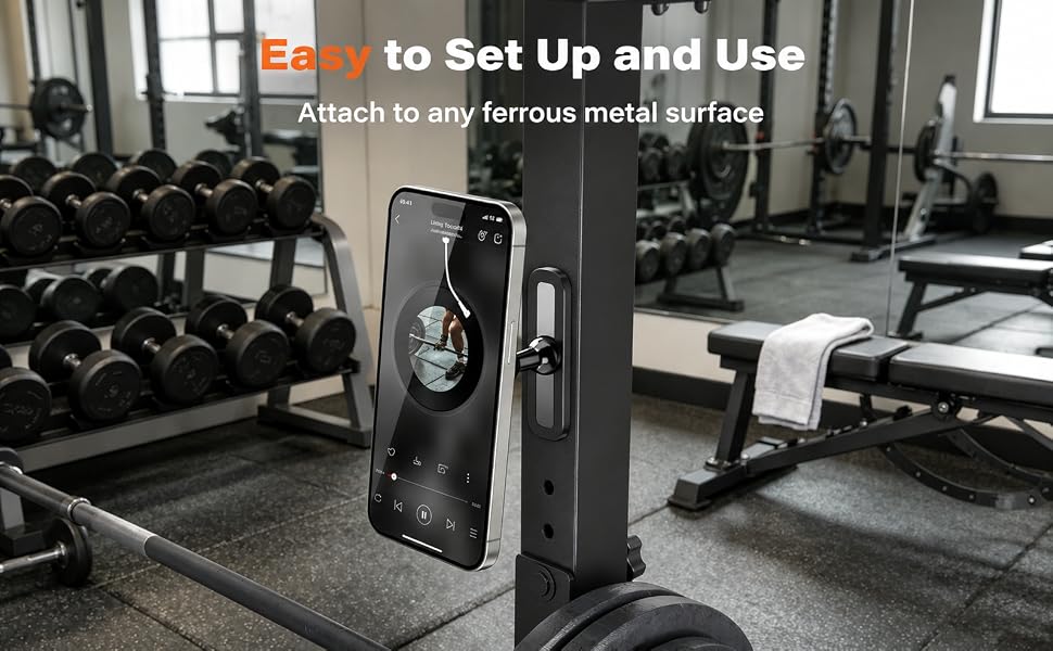 magnetic phone holder for gym