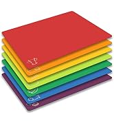 Cutting Board Mats Flexible Plastic Colored Mats with Food Icons, Fotouzy BPA-Free, Non-Porous, A...