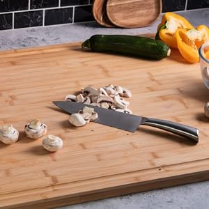 Extra large cutting board space for meal prep