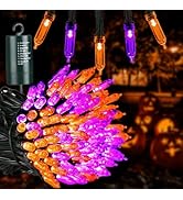 Joomer Orange Purple Halloween Lights,Battery Operated 33ft 100 LED Mini String Lights Waterproof...