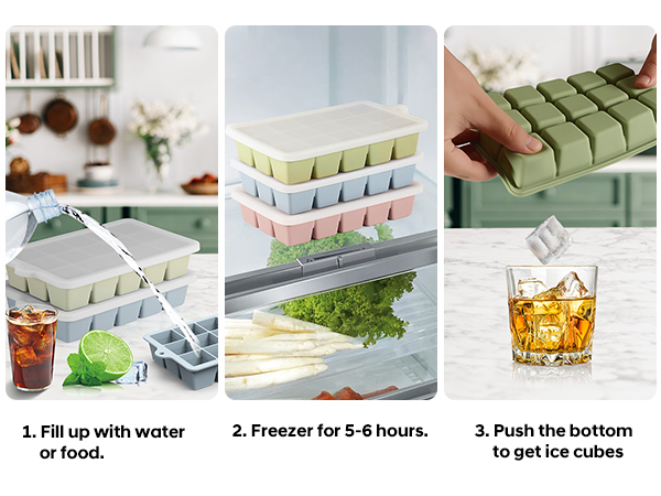 how to use the silicone ice cube tray