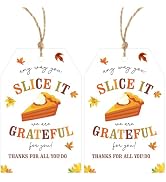 Alynta Fall Gift Tags with String - 50Pcs Fall Thank You Paper Tag Labels Thanksgiving Gift Tag A...