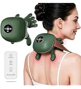 DSJGB Upgraded 4D Neck Massager with Heat by Remote Control for Pain Relief Deep Tissue, Finger K...